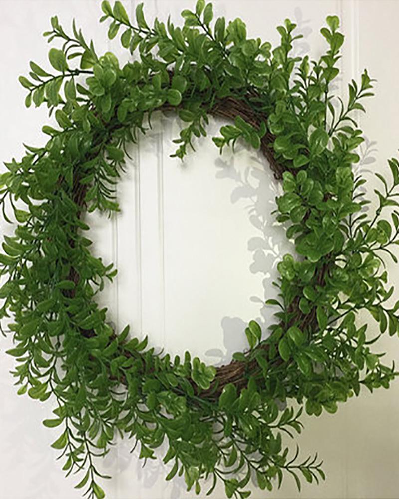 

Front Door Wreaths Artificial Spring Summer Greenery Hanging Garland For Home Wedding Wall Window Decoration, Green