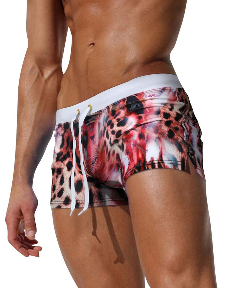 

Leopard Skinny High Elastic Briefs Underwear, Style1