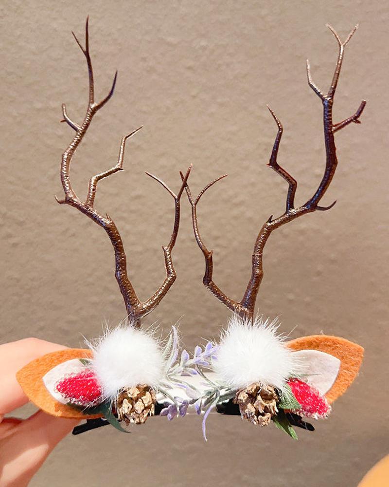 

1Pair Christmas Hair Clips Antlers Hairpins Hair Accessories Headpiece Party Ornament Xmas Gift, Style2