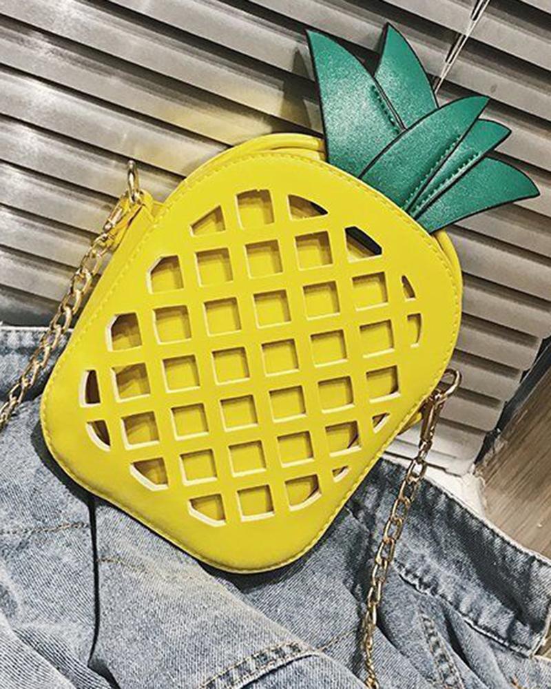 

Removable Pineapple Trendy Crossbody Bag, Yellow