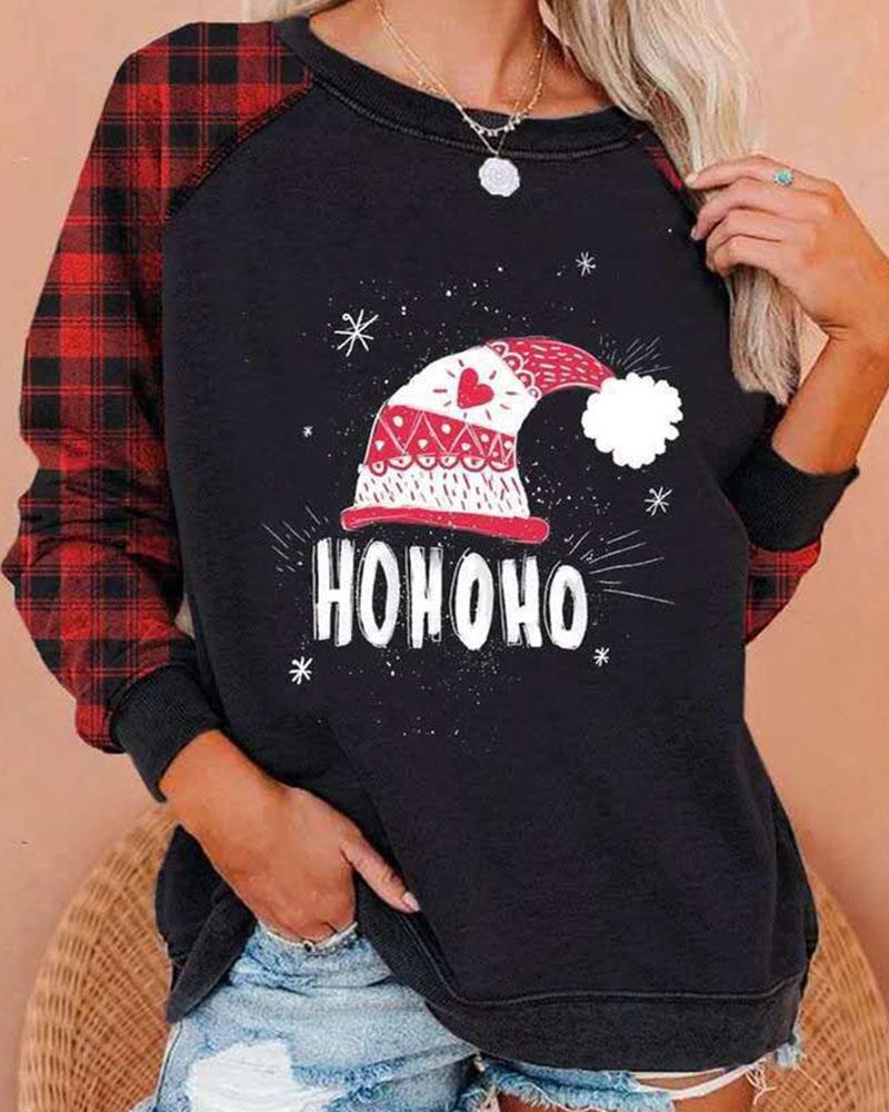 

Christmas Letter Print Casual Sweatshirt, Style3