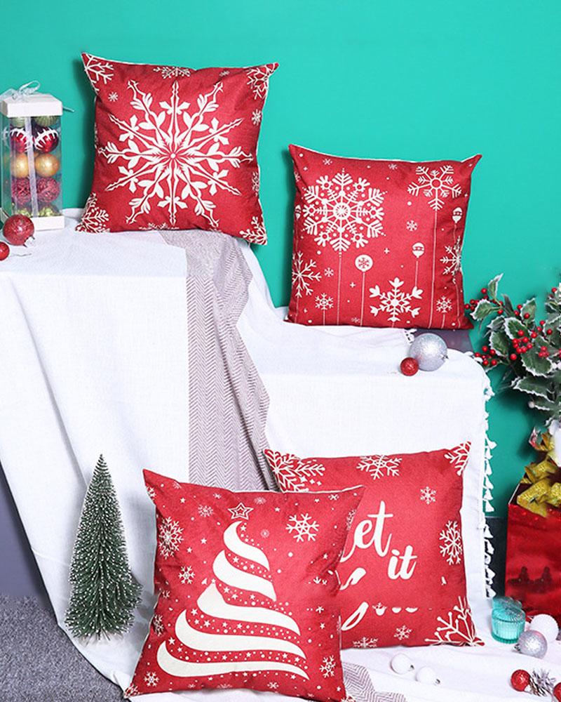 

Square 18inch Christmas Pillow Cover Holiday Pillow Case For Sofa Couch Christmas Ornament, Style3