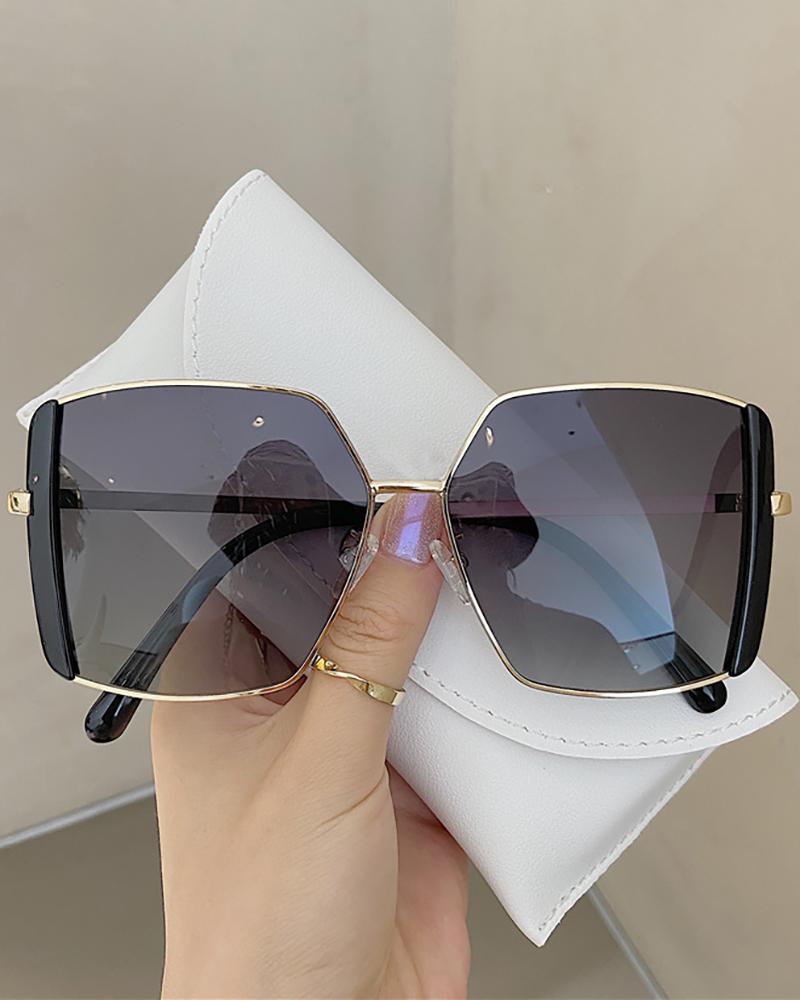 

1Pair Irregular Metal Frame Sunglasses, Black