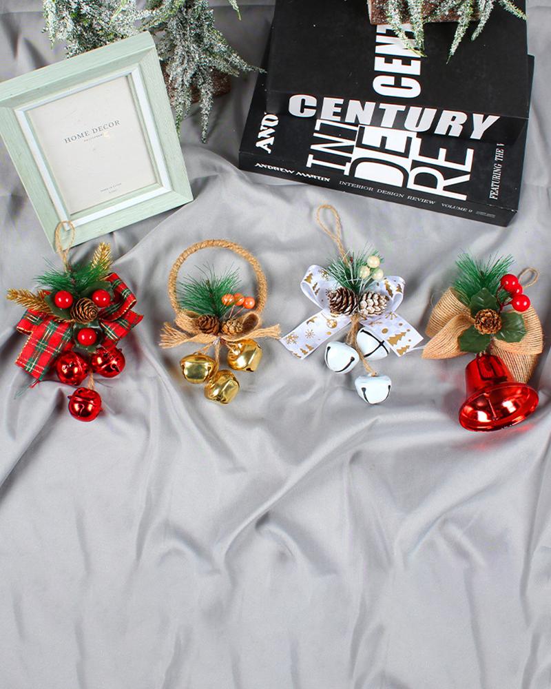 

Christmas Tree Ornament Bowknot Design Jingle Bell Decoration, Style1