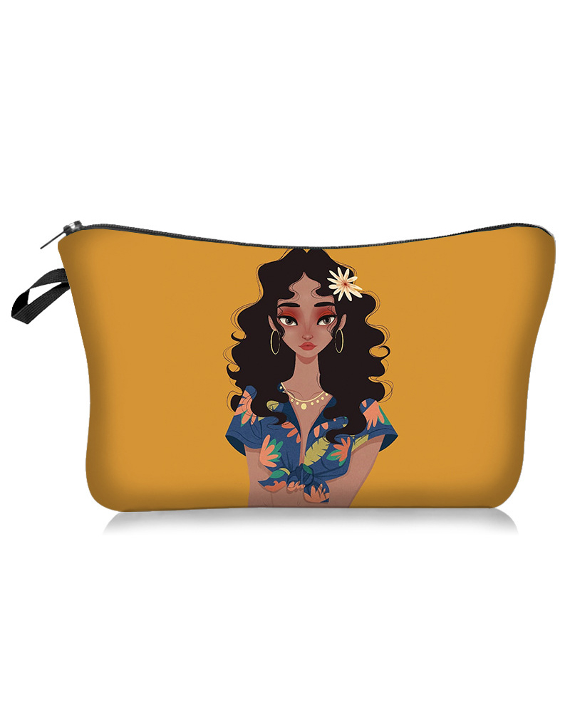 

Figure Print Makeup Bag Portable Cosmetic Beauty Travel Pouch Multifunctional Case Toiletry Organizer, Style3