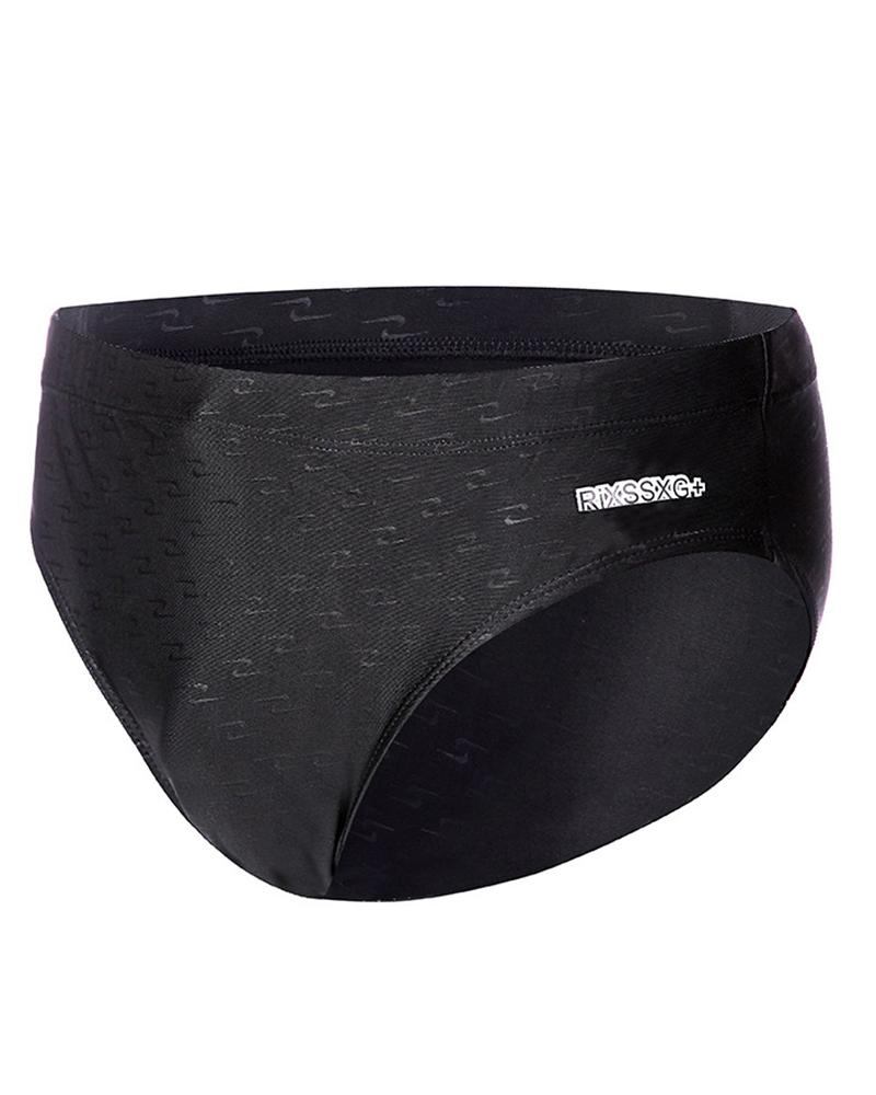 

Striped Patchwork Skinny Panties Swimwear Shorts, Black