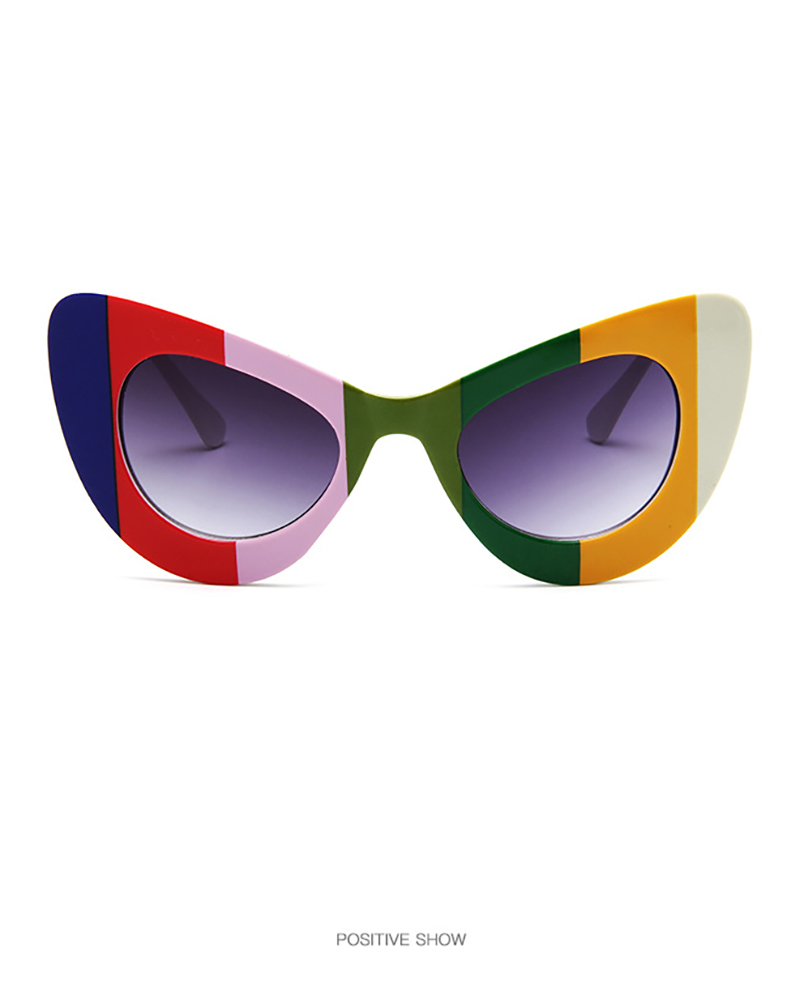 

1Pair Cat Eye Frame Vintage Sunglasses, Multicolor