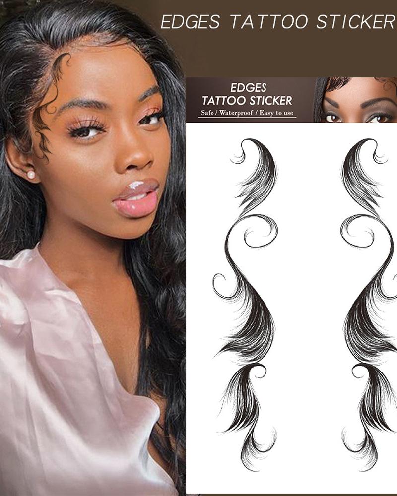 

Fake Edges Curly Hair Tatto Stickers, Style1