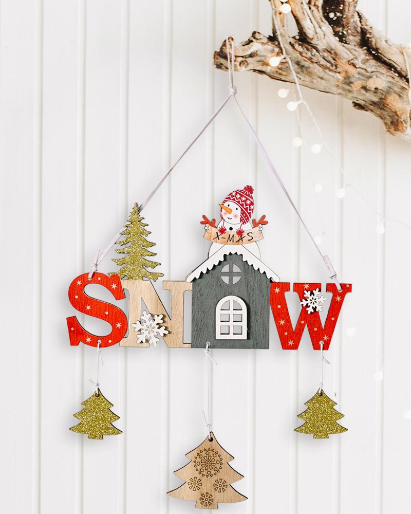 

Wooden Christmas Door Hanger Christmas Home Decorations Ornament, Style3