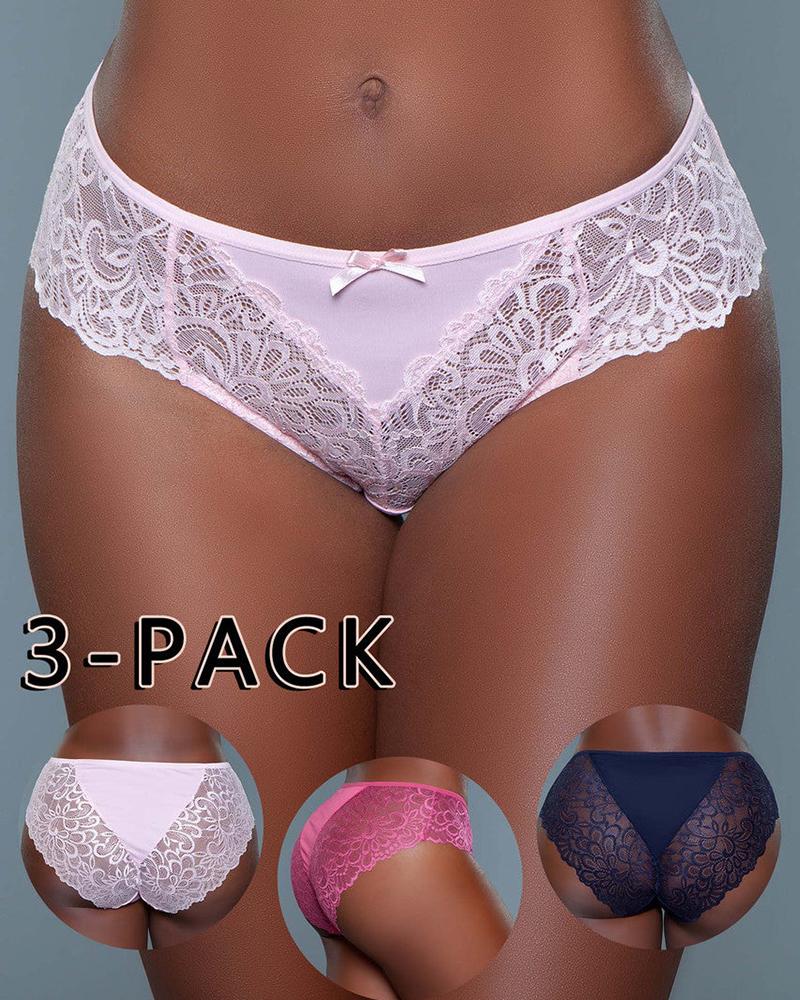 

Bowknot Decor Crochet Lace Panty, White