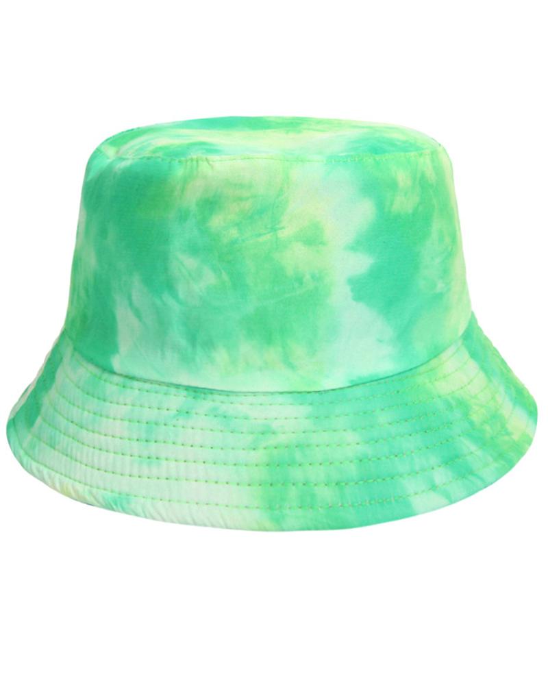 

Reversible Double-Side-Wear Tie Dye Print Bucket Hat, Green