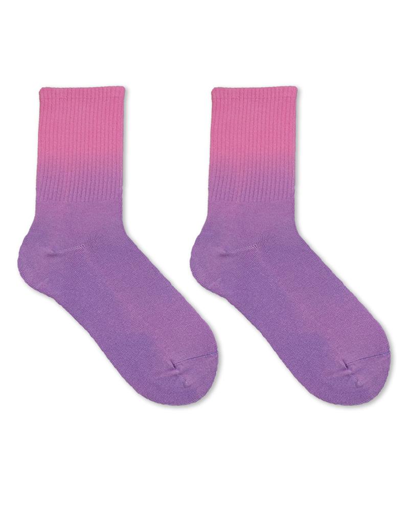 

Rainbow Ombre Tie Dye Print Crew Socks, Style1