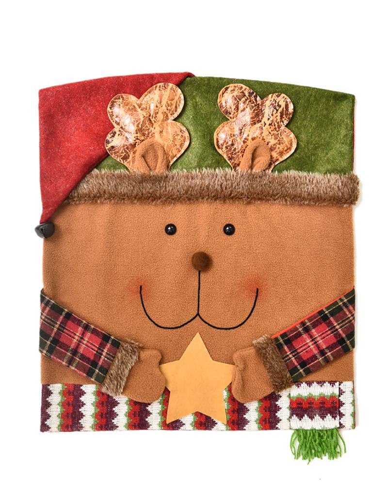 

Christmas Ornament Chair Cover Home Decor Chair Seat Cover, Style3