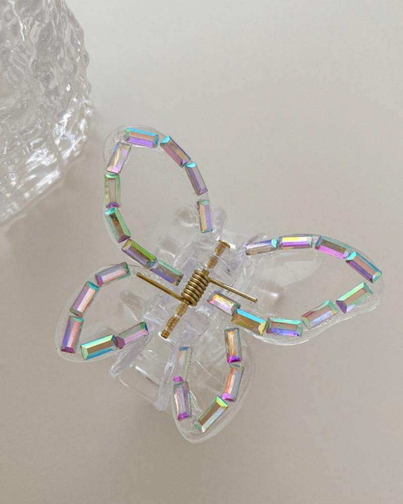 

1pc Pearls Decor Butterfly Shaped Hair Claw, Style3