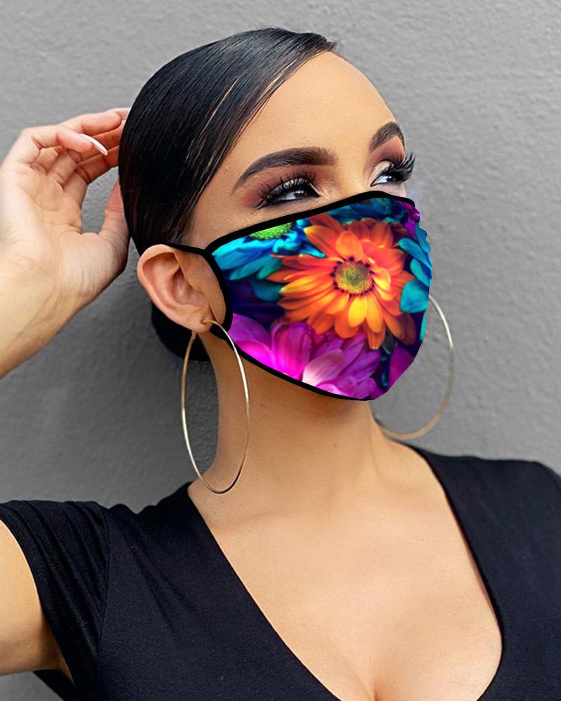 

Butterfly / Floral Print Breathable Mouth Mask Washable And Reusable, Style18