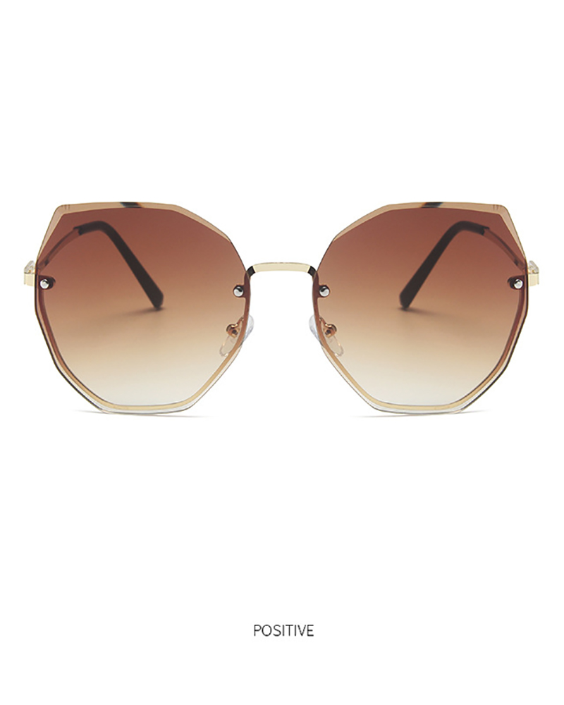 

1Pair Polygon Shaped Rimless Ombre Sunglasses, Style2
