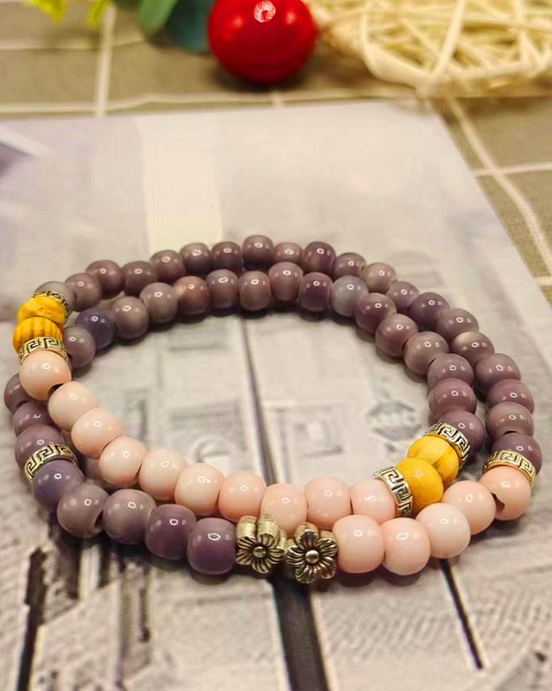

1pc Double-Layered Cross Beaded Bracelet, Style4