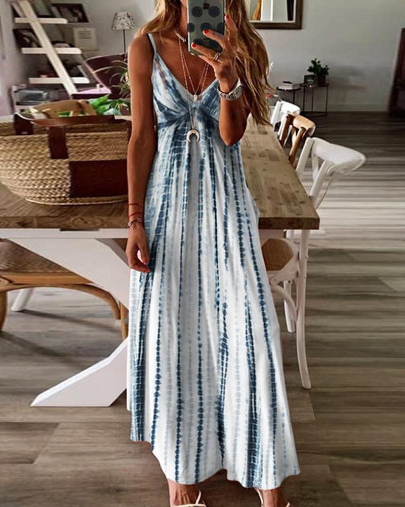 

Tie Dye Cami Maxi Dress, Blue