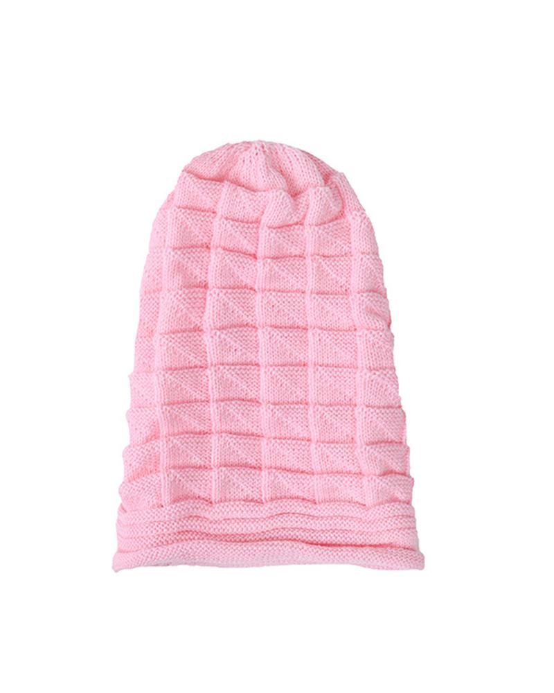 

Women's Beanie Slouchy Outdoor Street Dailywear Knit Pure Color Portable Windproof Comfort Ruched Hat, Pink