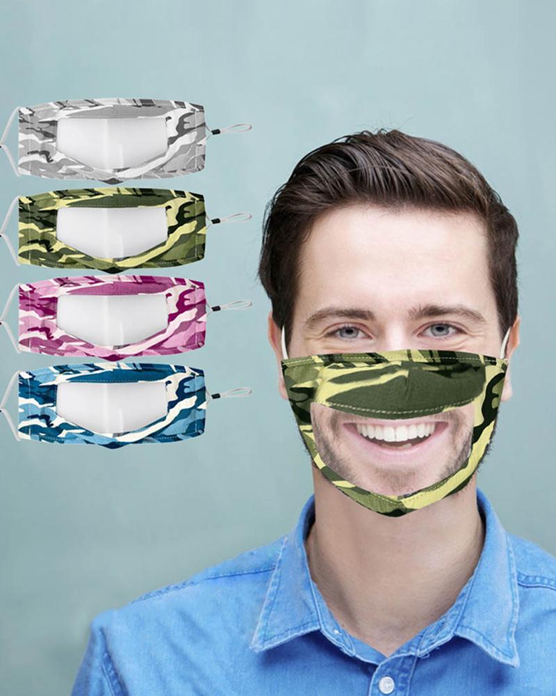 

Breathable Face Mask With Clear Window Visible Expression Lip Reading, Green
