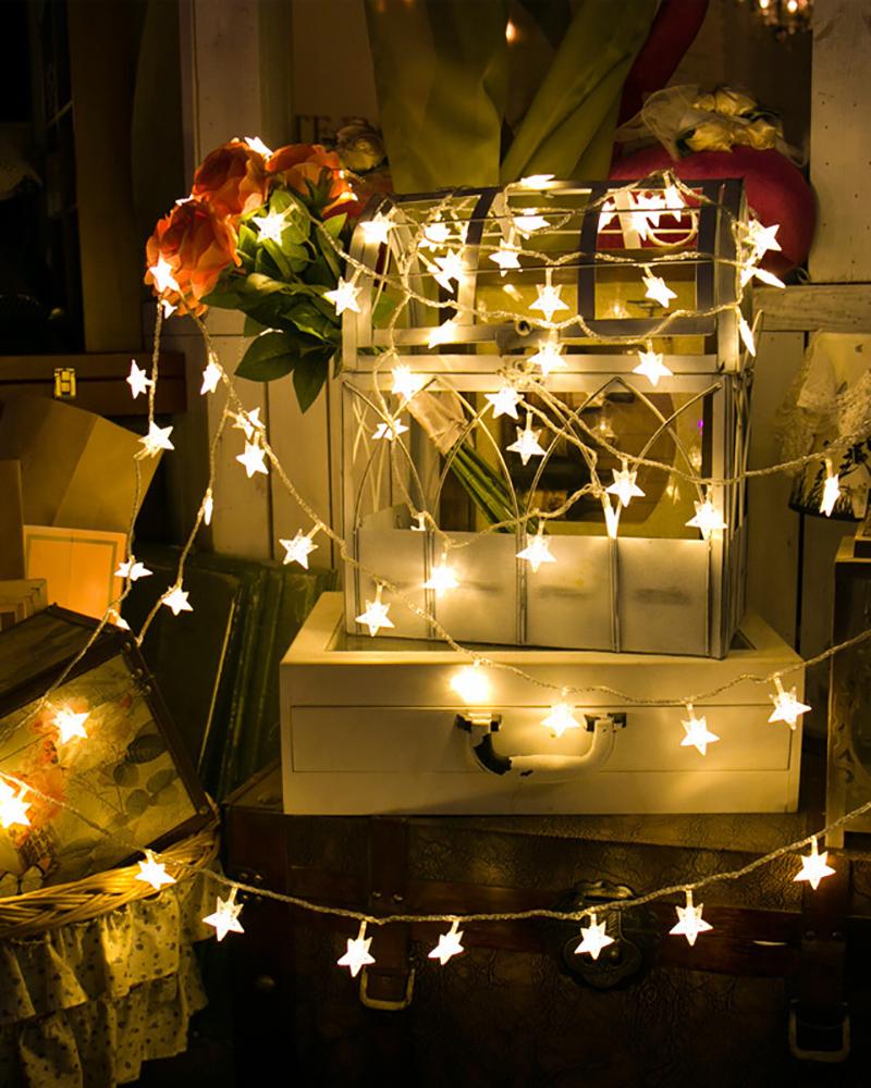 

Twinkle Star 10 LED Star String Lights Battery Operated Fairy String Lights, White