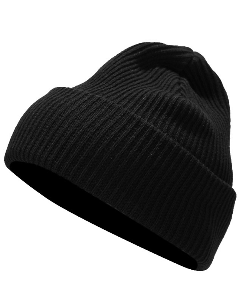 

Trendy Thermal Knit Bennie Hat, Black