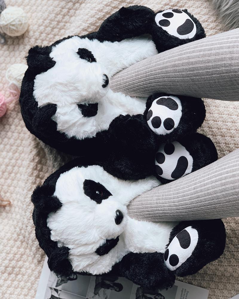 

Colorful Teddy Bear Slippers, Blackwhite