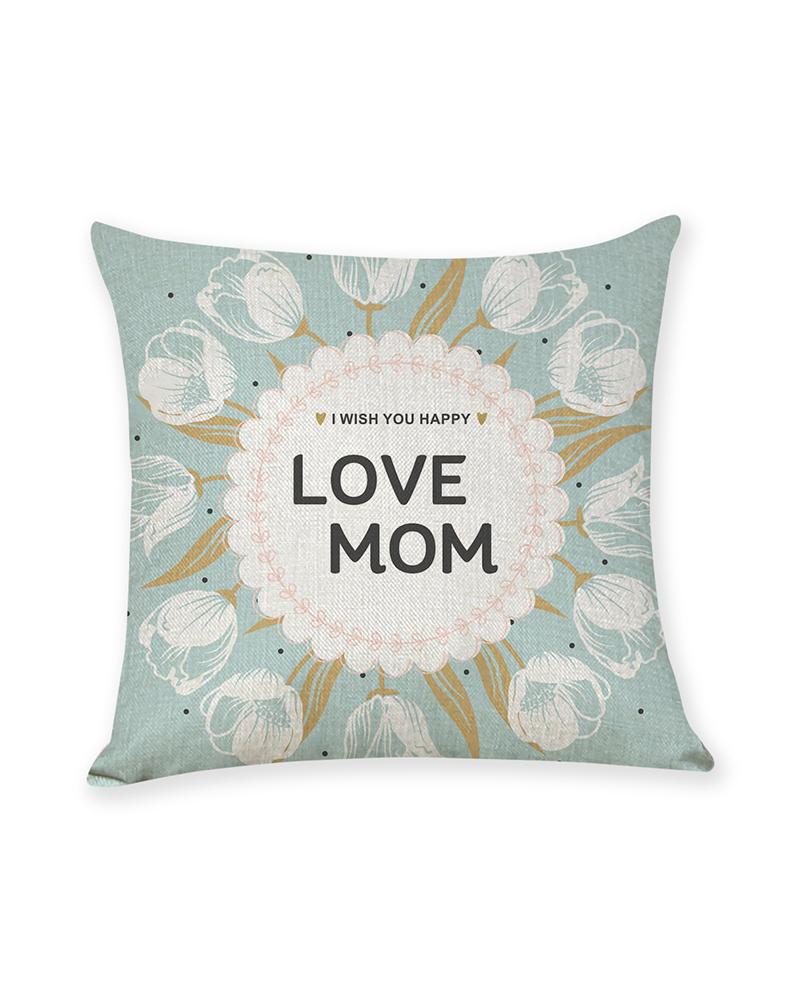 

1PCS Mother's Day Heart Letter Print Cushion Cover Without Filler, Style2