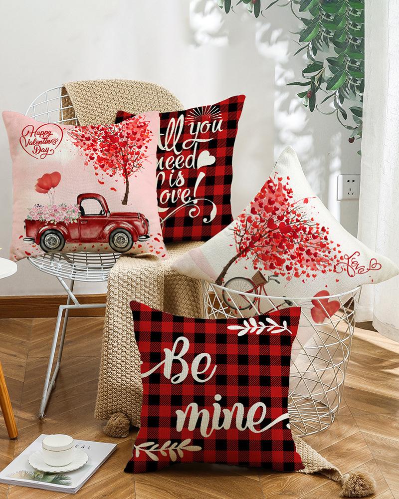 

Valentine's Day 45×45cm Pillow Covers Linen Cushion Case Pillowcase, Style1