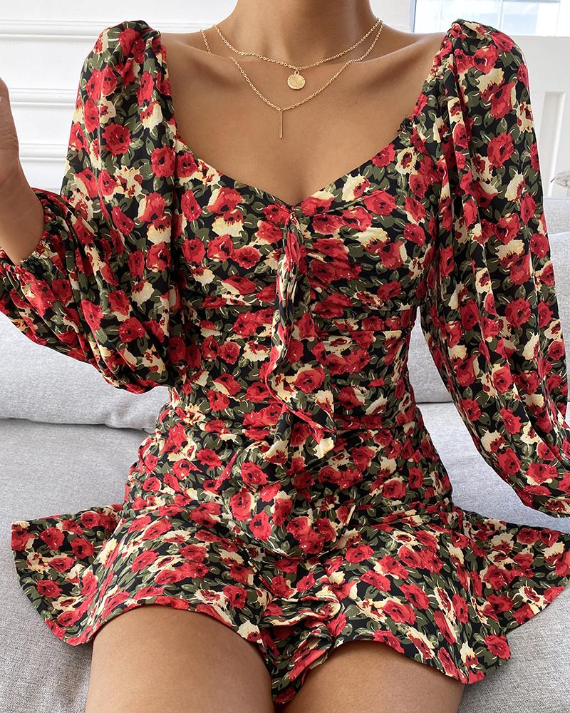 

Ditsy Floral Print Ruffles Hem Dress, Multicolor