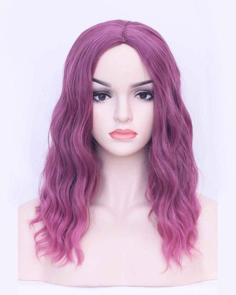 

Curly Hair Wig Natural Looking Synthetic Ombre Wavy Wigs, Purple