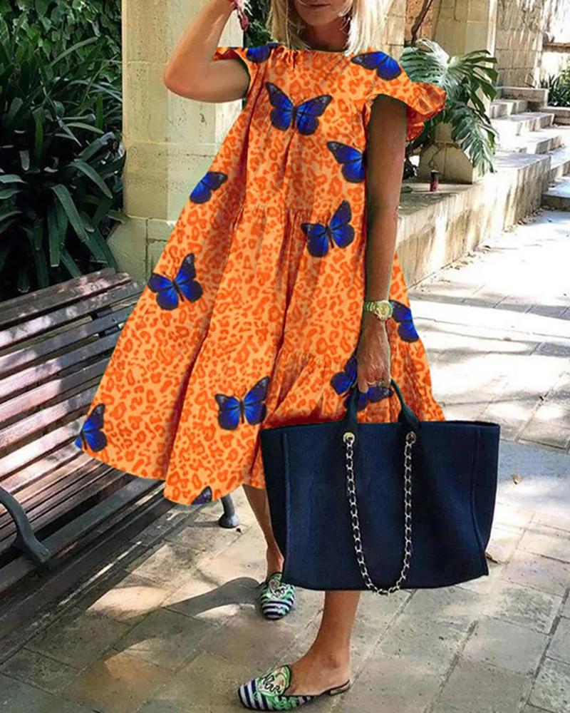 

Floral Print Short Sleeve Casual Dress, Style8