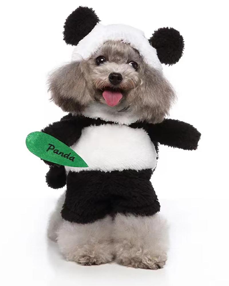 

Dog Costume Panda Cosplay Hooded Sweater Warm Dog Cat Costume Halloween Christmas Dog Costume, Black&white