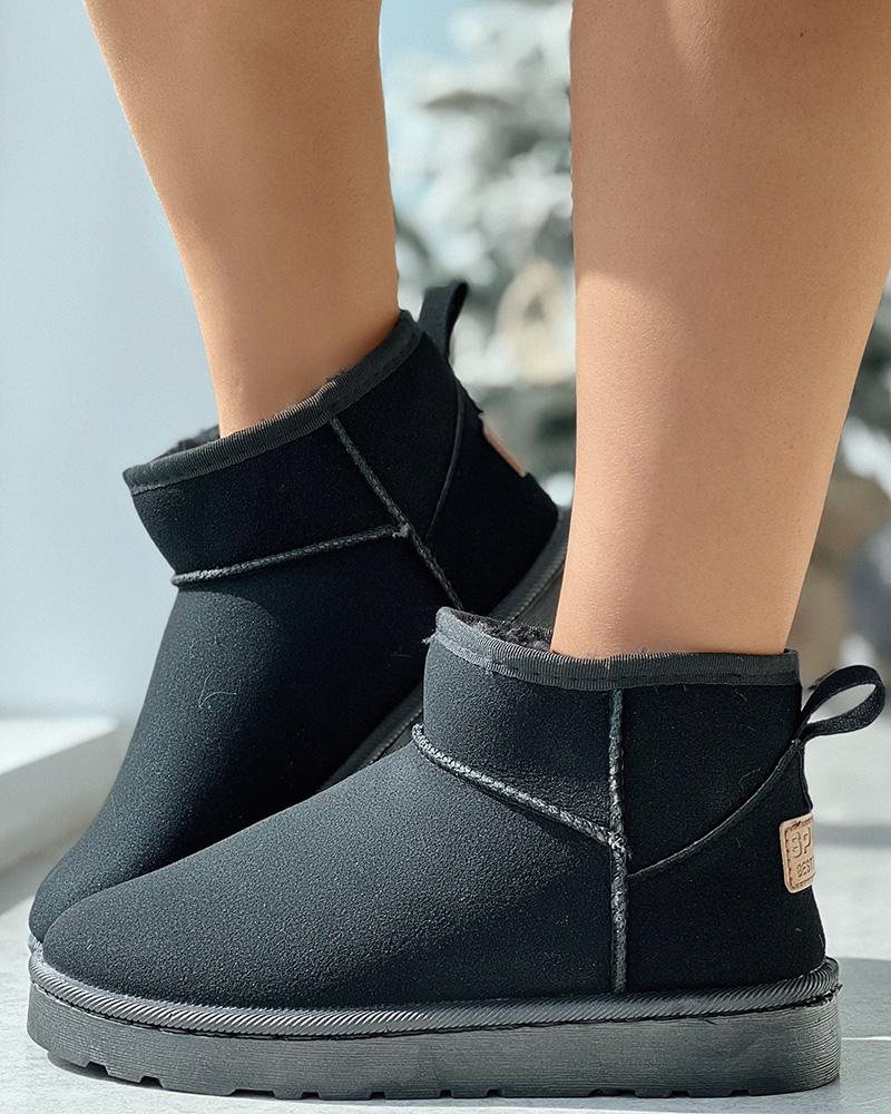 

Suede Lined Snow Boots, Black