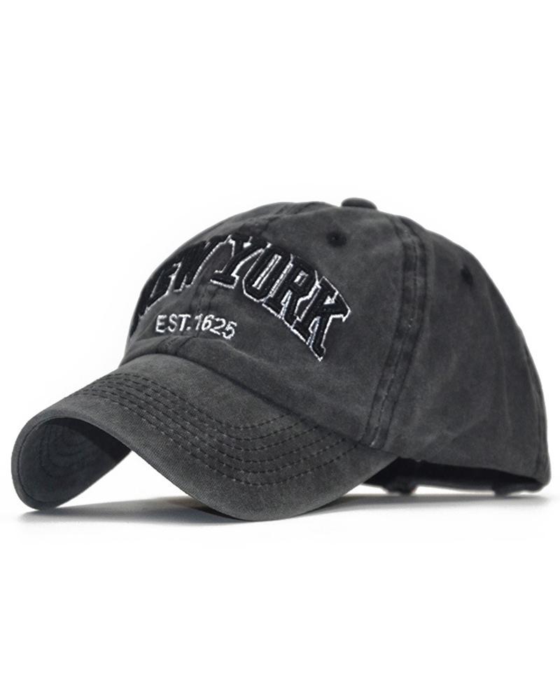 

NEW YORK Letter Embroidery Baseball Cap, Dark grey