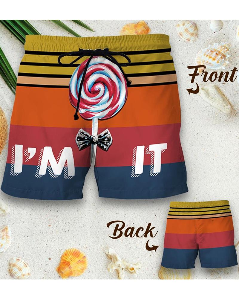 

3D All Over Print Drawstring Loose Short Pants, Multicolor