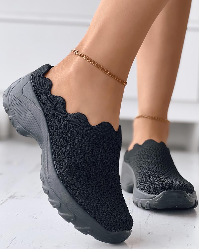

Slip On Breathable Knit Sneakers, Black