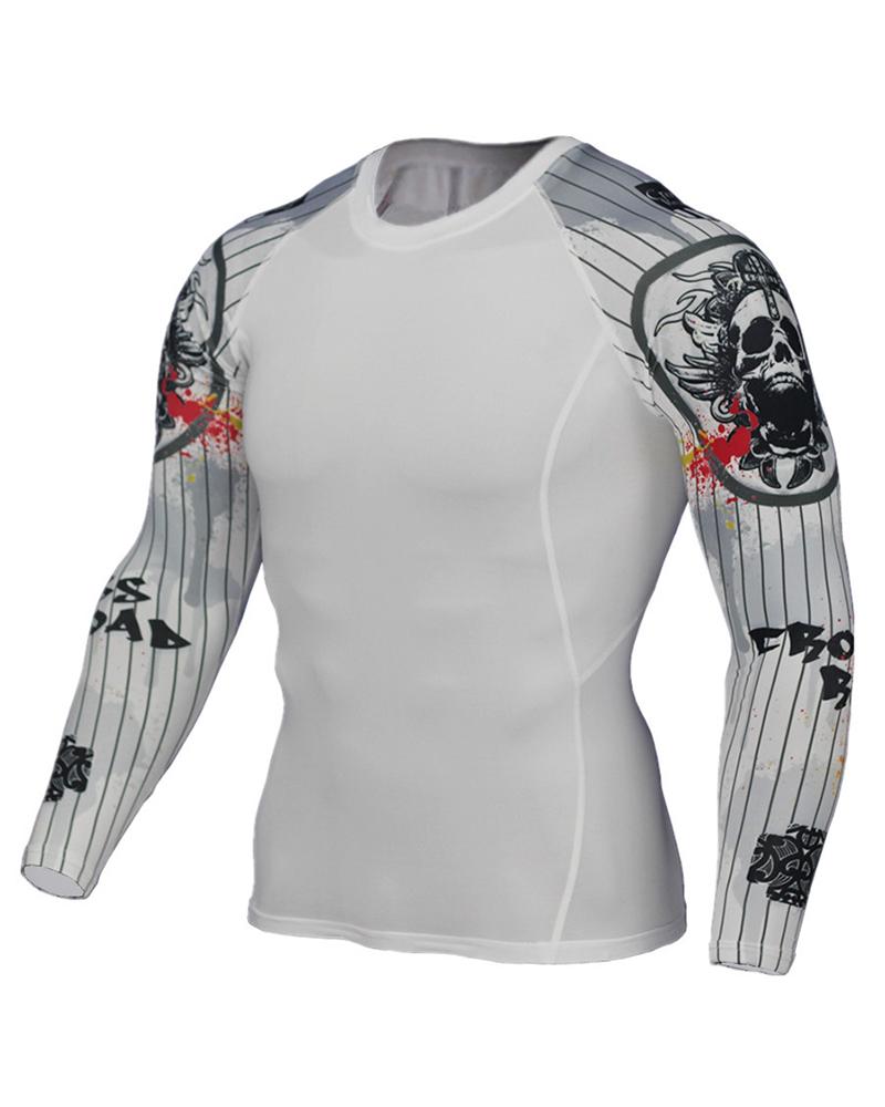 

Cartoon Print Skinny Long Sleeve Sport Blouse, Style13