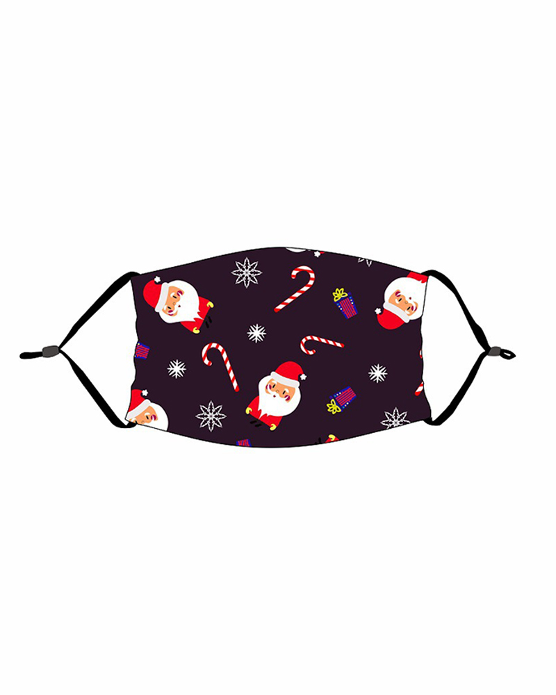 

Christmas Print PM 2.5 Adjustable Face Mask For Adults, Style5