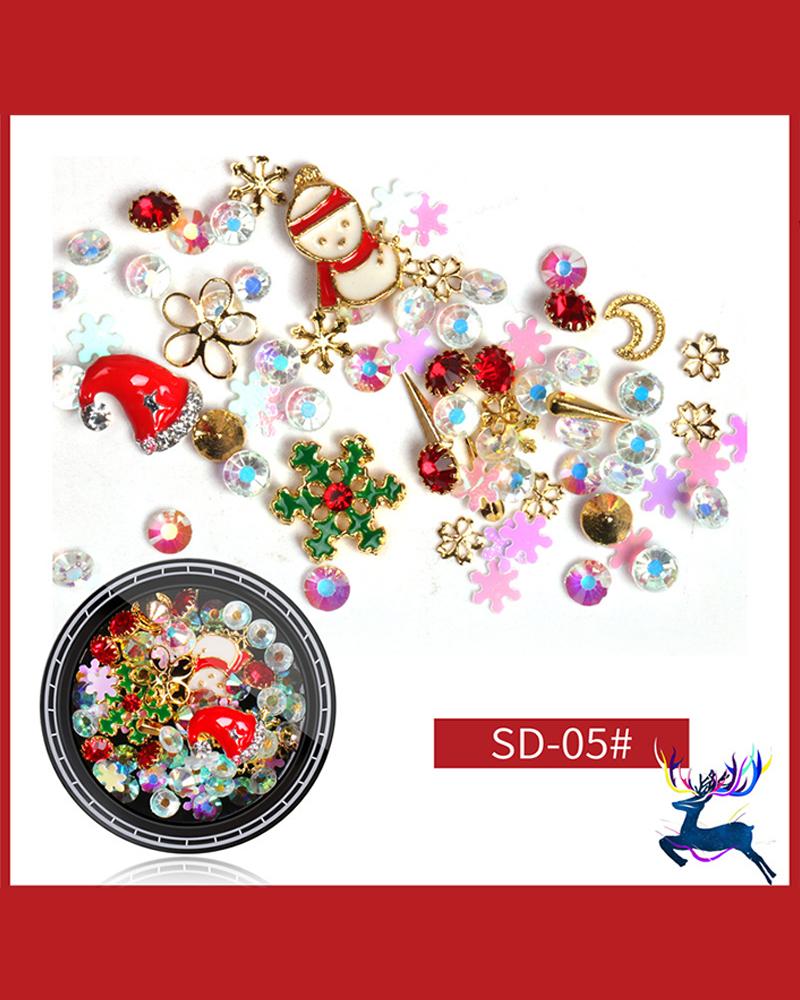 

1Box Christmas Mixed Pattern Nail Art Decoration, Style5