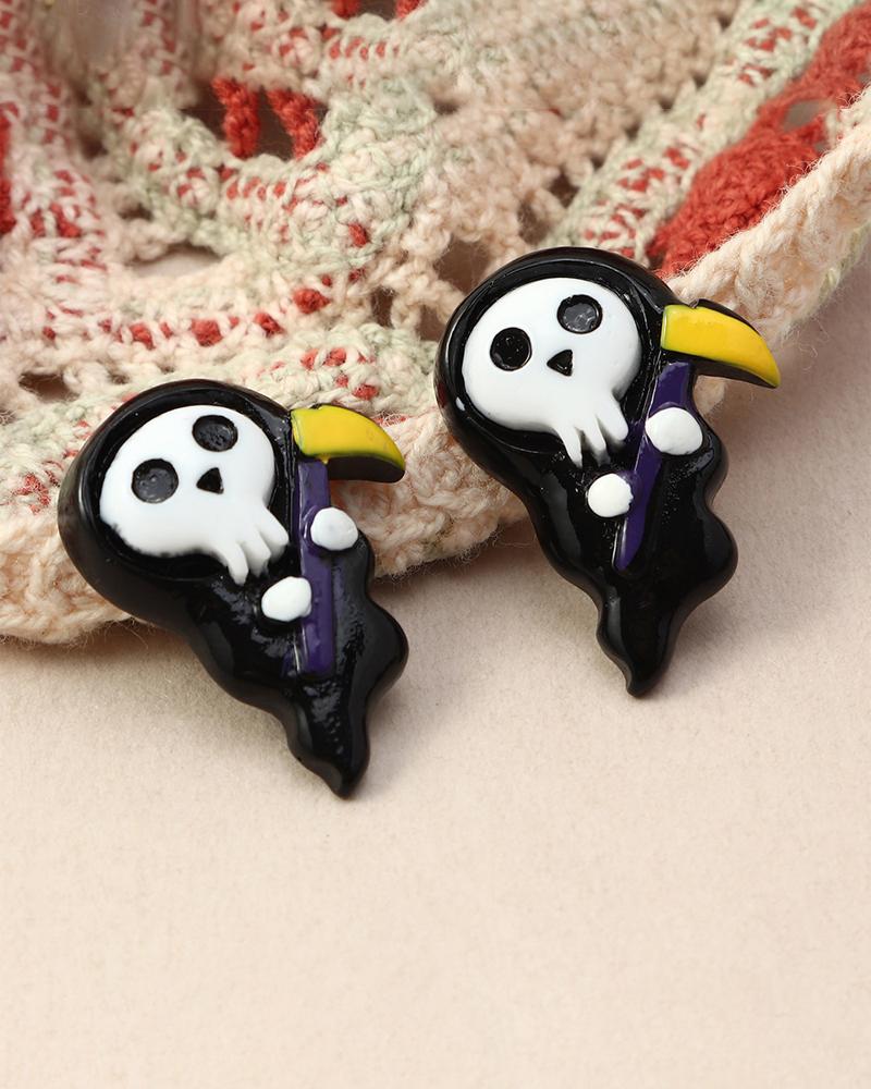 

1Pair Pumpkin Ghost Bat Shaped Halloween Earrings, Style4