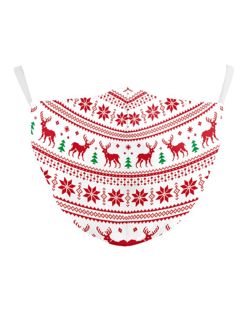 

Christmas Print PM2.5 Filter Breathable Face Mask, Style3