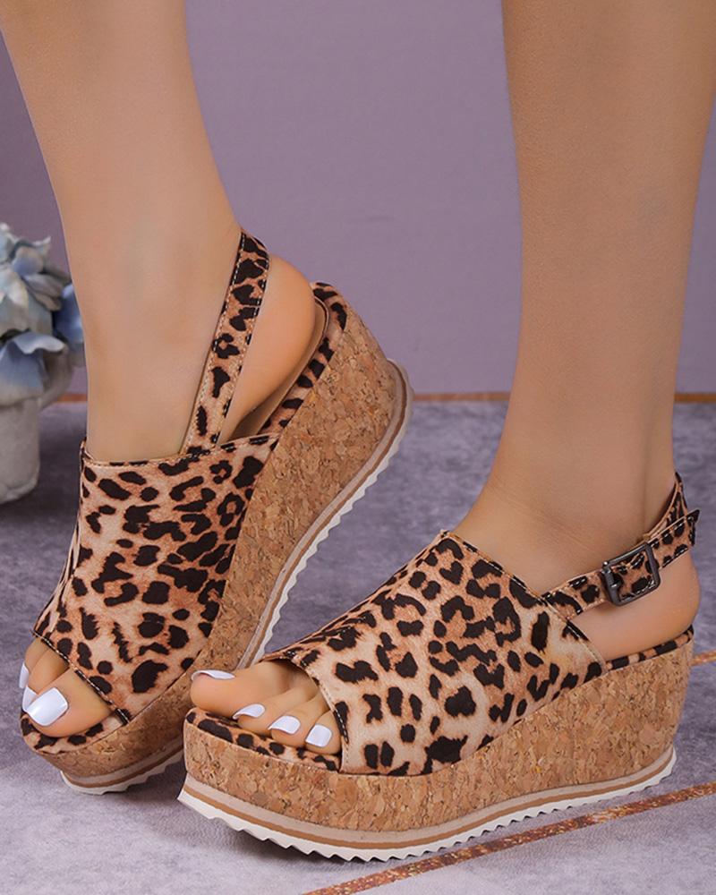 

Leopard Print Wedge Sandals