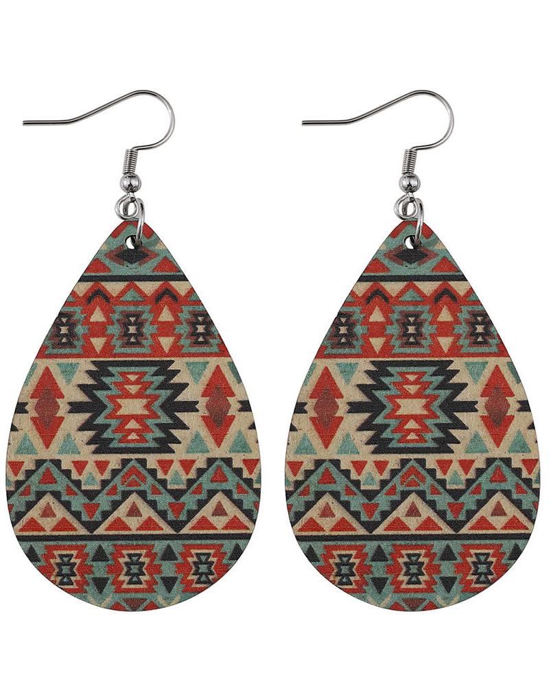 

1Pair Aztec Geometric Waterdrop Earrings, Style3