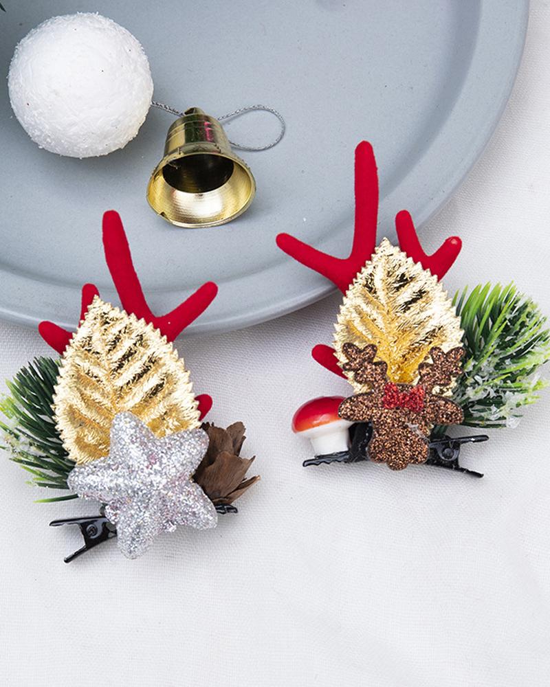 

1Pair Christmas Hair Clips Antlers Hairpins Hair Accessories Christmas Ornament Party Headpiece, Style5
