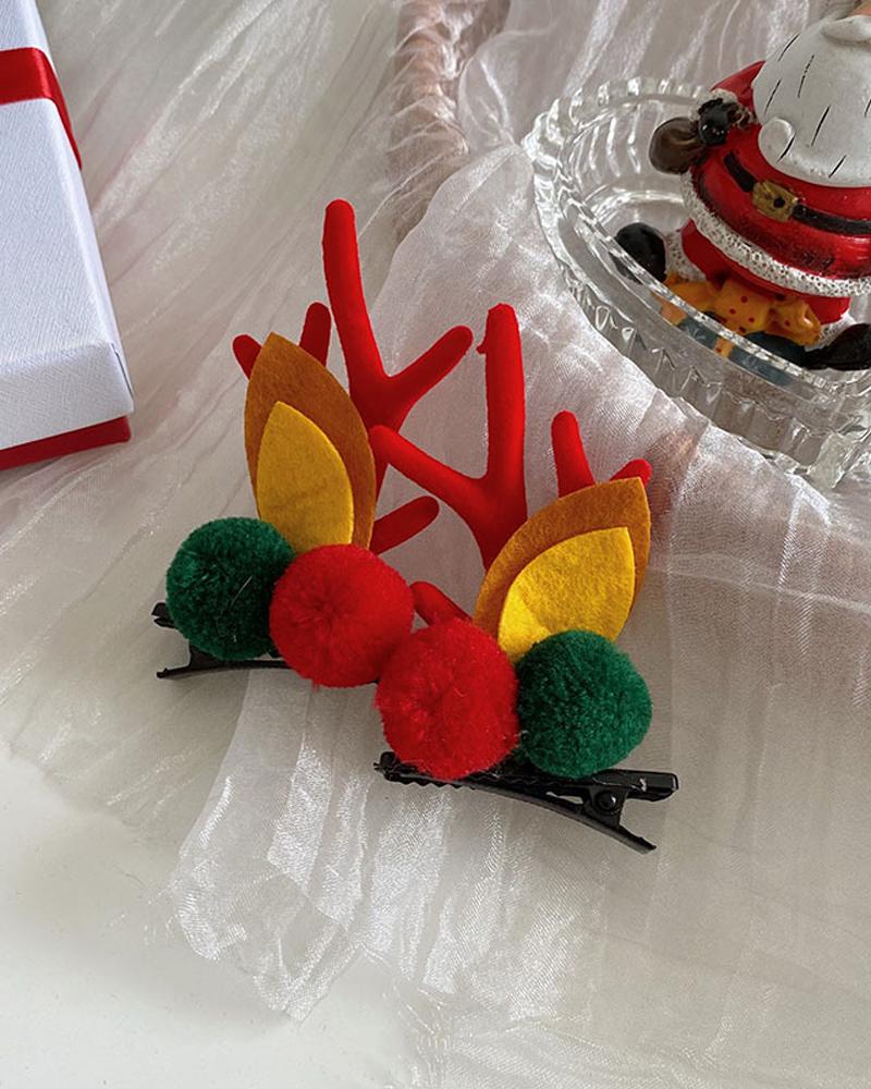 

1Pair Christmas Hair Clips Antlers Hairpins Hair Accessories Christmas Ornament Party Headpiece, Style2