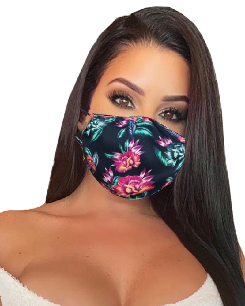 

Floral Print Breathable Mouth Mask Washable And Reusable, Hot pink