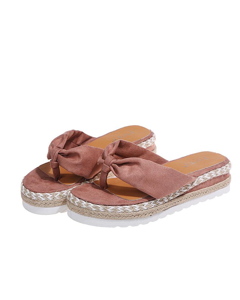 

Solid Cross Bandage Upper Open-toe Wedge Shoes Sandals, Pink