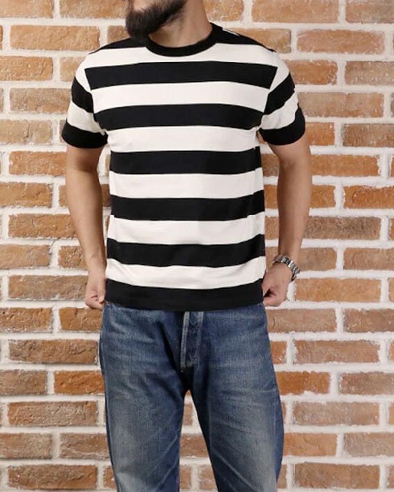 

Black & White Striped Short Sleeve T-shirt