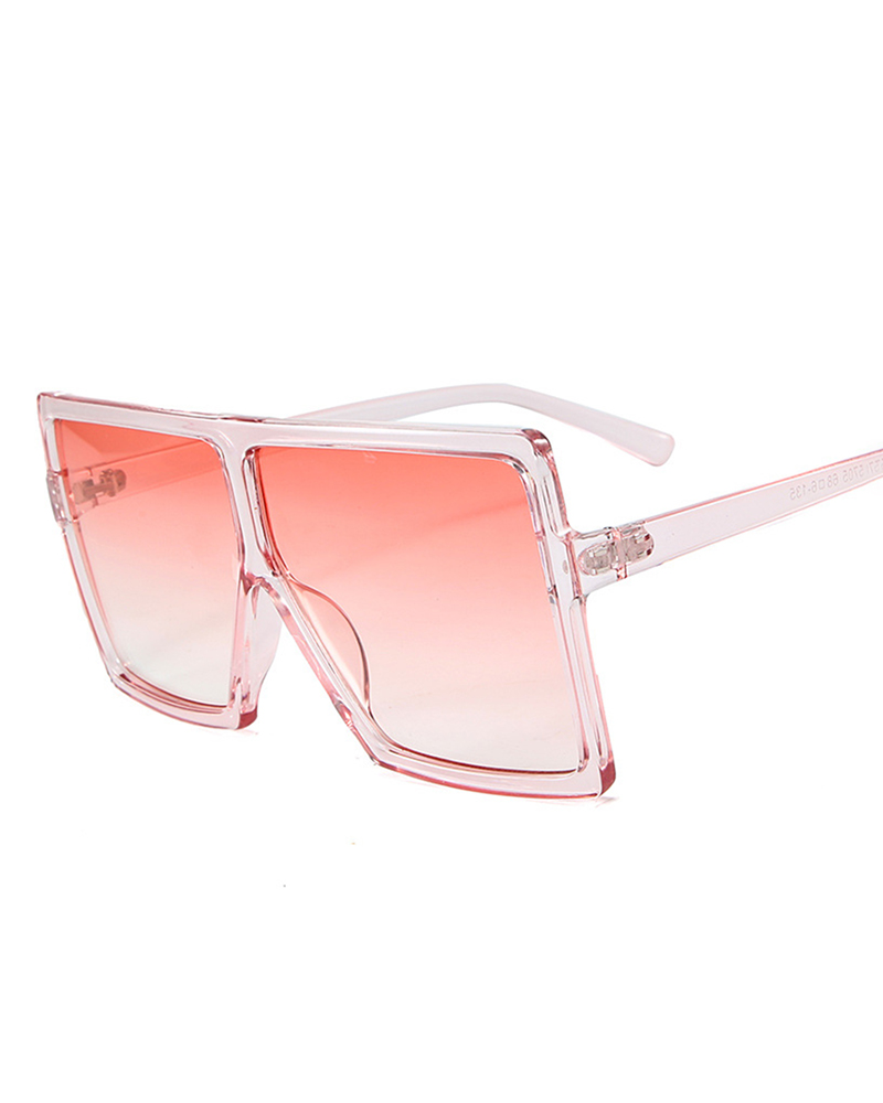 

Stylish Big Square Frame Sunglasses, Pink